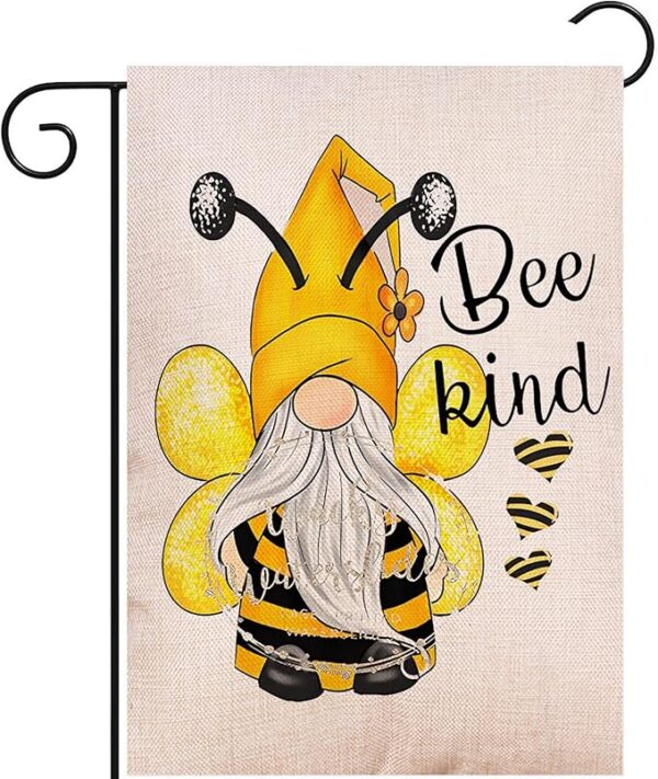 Commanding Life Bee kind Garden Flag Sided Burlap 12x18 inch Seasonal Garden Decor Summer Outdoor Decorative Flags